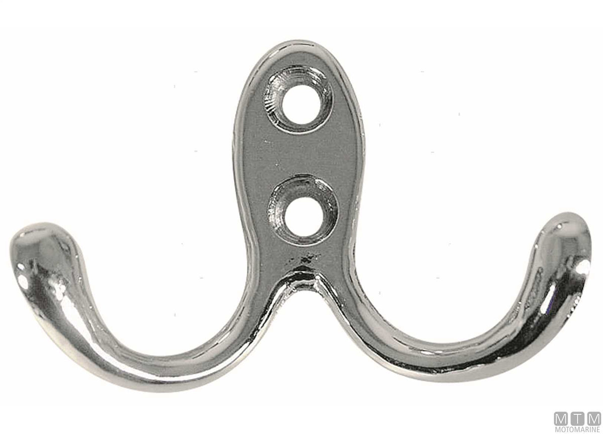 2-hook coat hanger chrome-plated brass - original photo Motomarine Srl