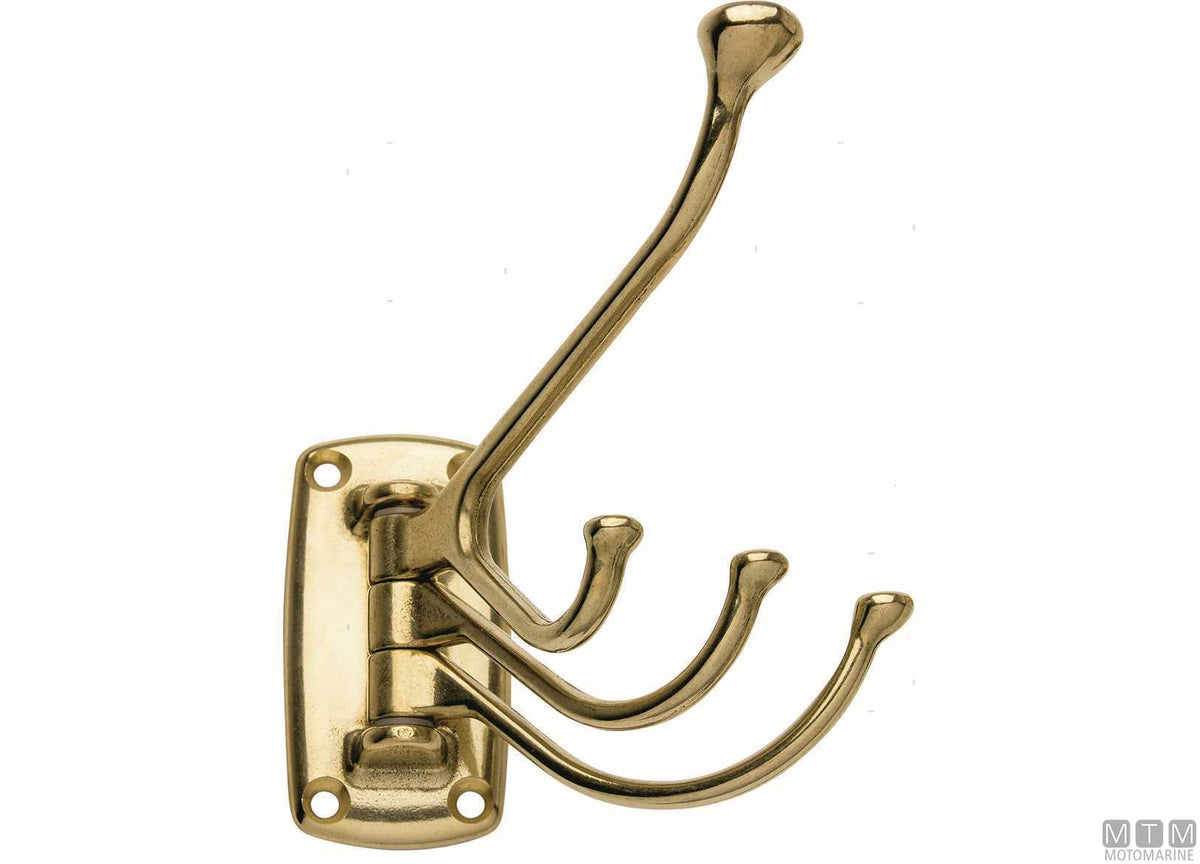 4-hook coat hanger chrome-plated brass - original photo Motomarine Srl