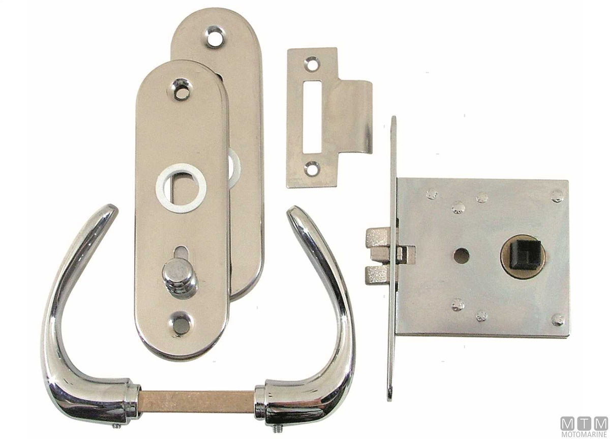 Recessed lock set with latch 701500, chrome-plated brass - original photo Motomarine Srl