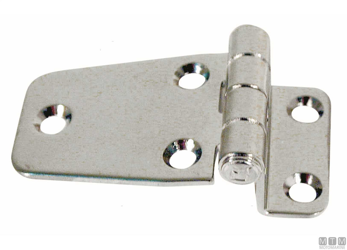 Long offset hinge 38x65 mm H10 mm in stainless steel 316 - original photo Motomarine Srl