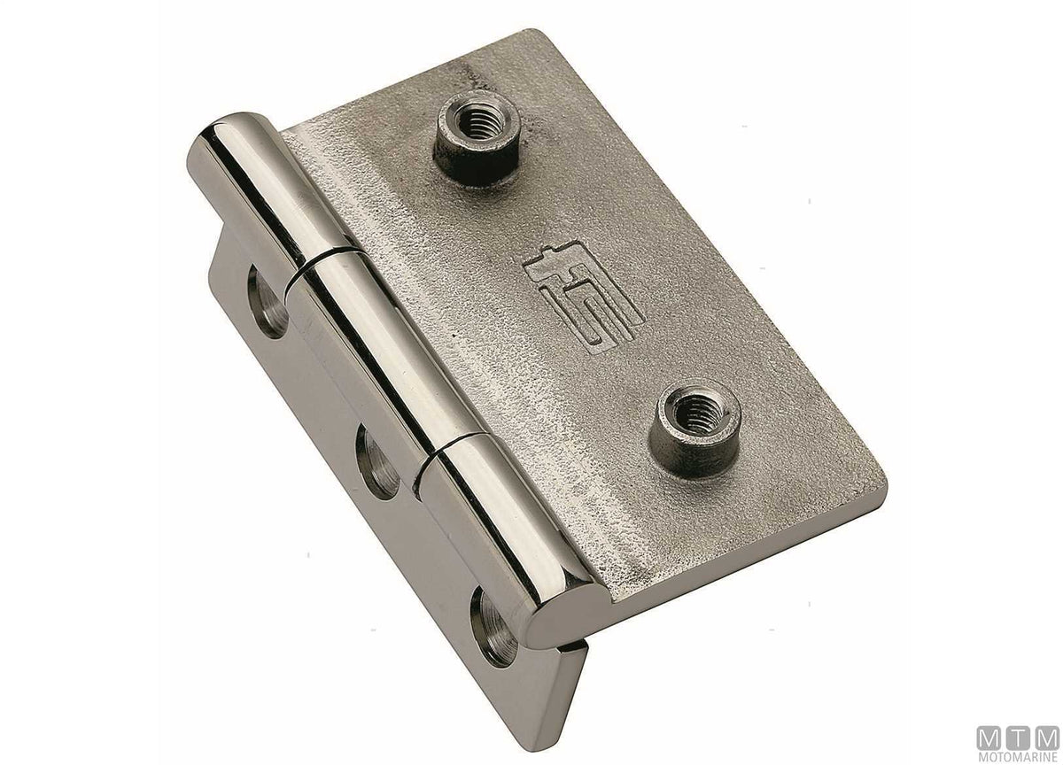 Asymmetric flush hinge FS-SLIM 65x55 mm in stainless steel 316 - original photo Motomarine Srl