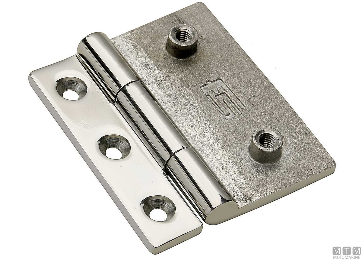 Asymmetric flush hinge FS-SLIM 65x55 mm in stainless steel 316 - original photo Motomarine Srl