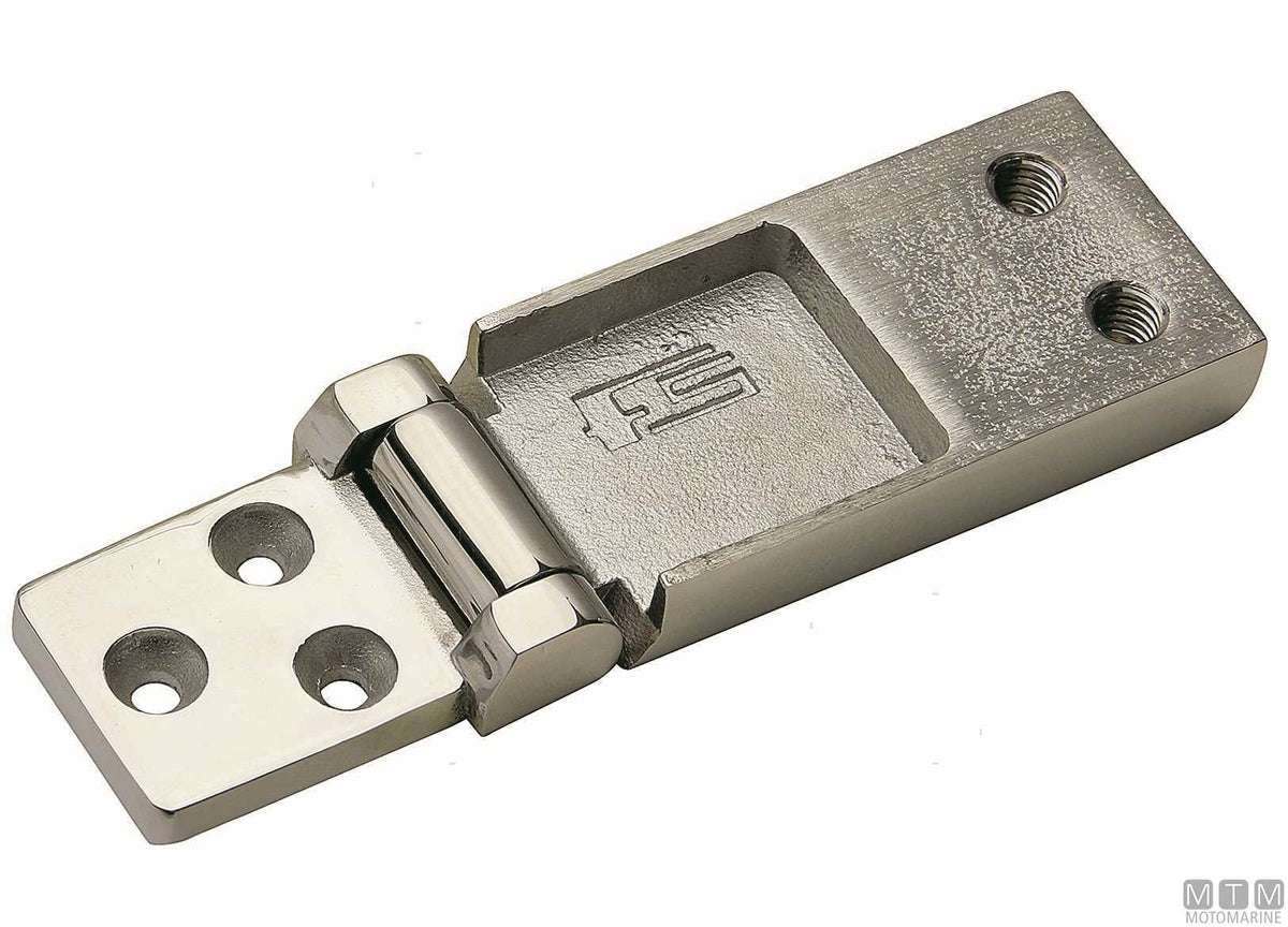 Asymmetric flush hinge FS-SLIM 70x30 mm in stainless steel 316 - original photo Motomarine Srl