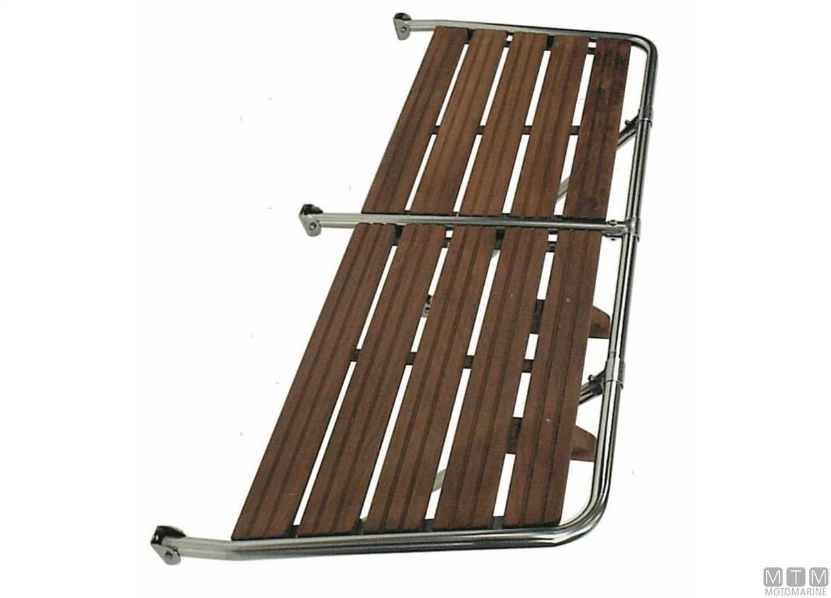 Large stern platform 200x55 cm, stainless steel and wooden slats - original photo Motomarine Srl
