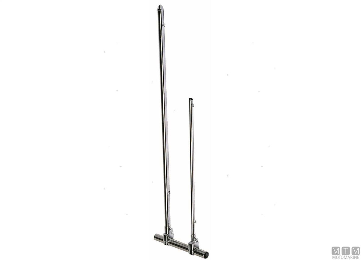 Clamp flagpole H350 mm in chrome-plated brass - original photo Motomarine Srl