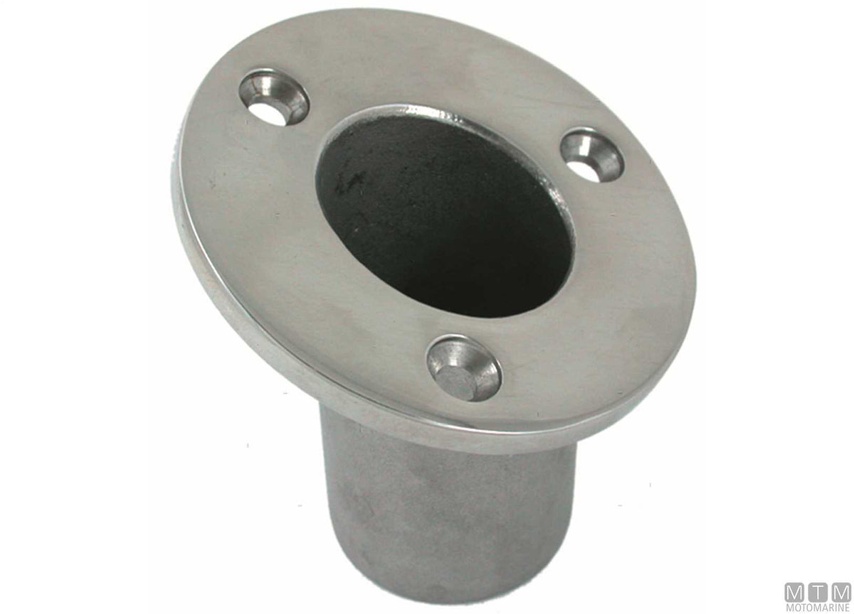 Flagpole base Ø25 mm in stainless steel - original photo Motomarine Srl
