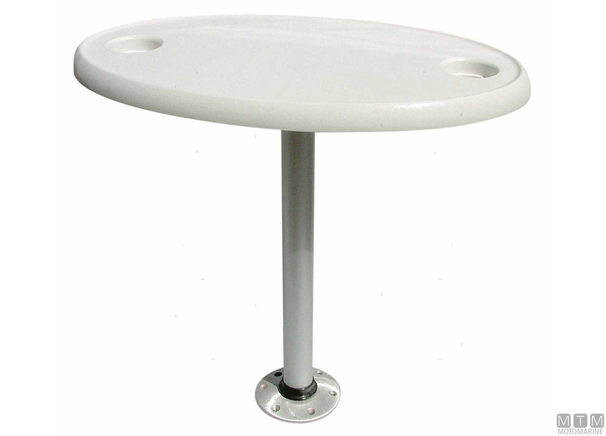 Oval table top 45x75 cm, white ABS - original photo Motomarine Srl