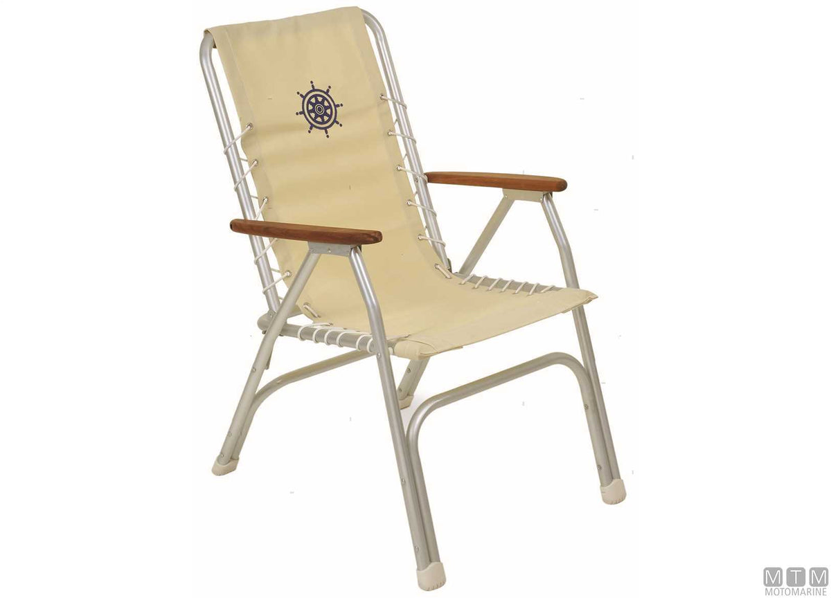 Forma Marathon M150 armchair, white, aluminium - original photo Motomarine Srl
