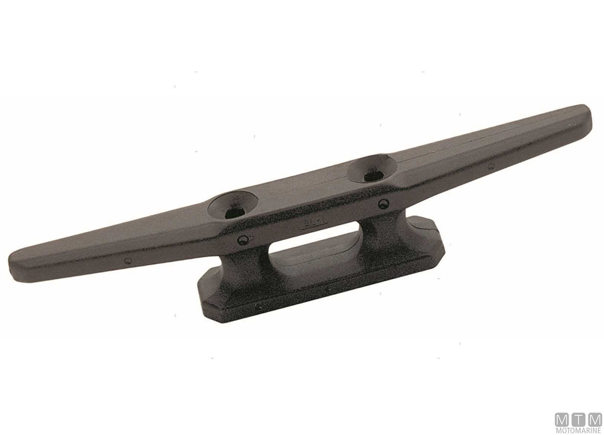 Flat cleat 175 mm, black plastic - original photo Motomarine Srl