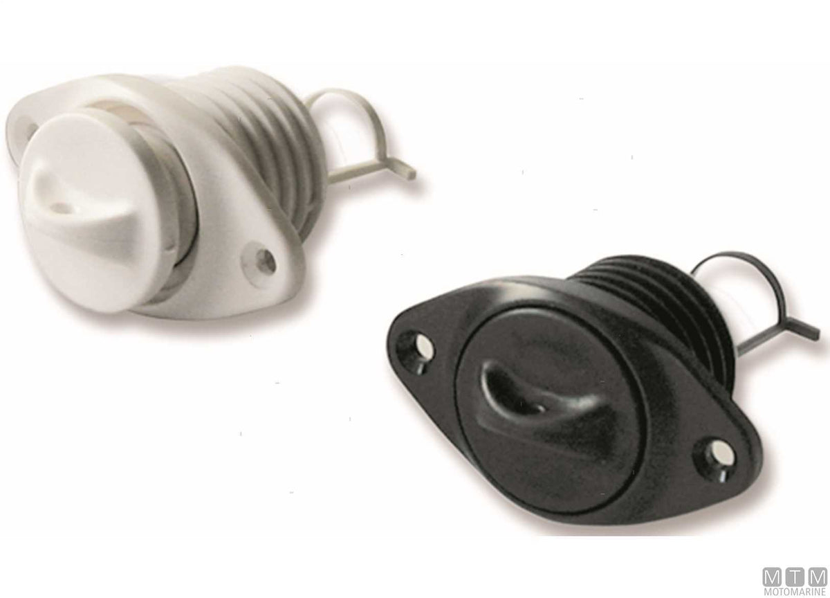 Oval drain plug black in plastic - original photo Motomarine Srl