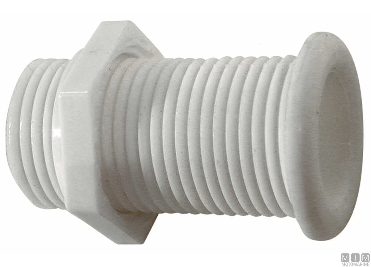 Grey standard through-hull fitting for Ø22.7 mm plugs - original photo Motomarine Srl
