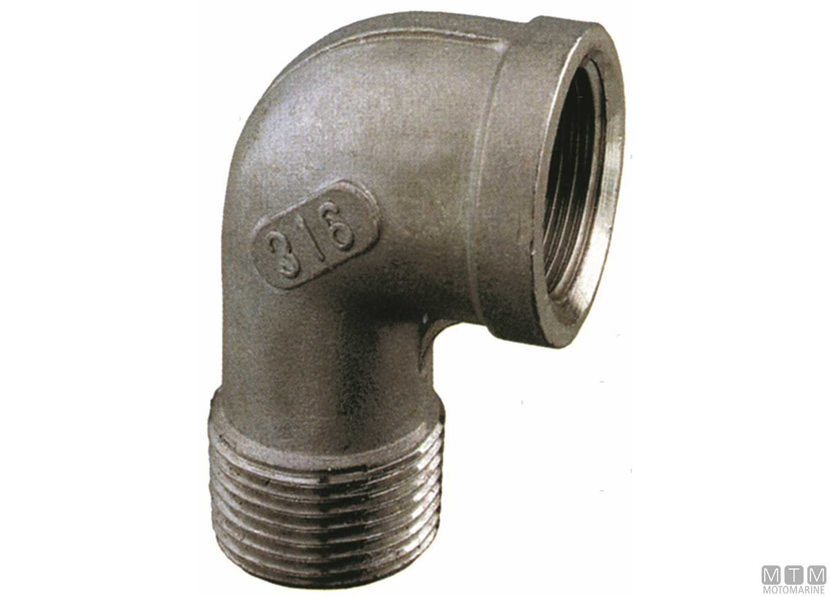 Elbow 90° M-F 2" stainless steel 316 - original photo Motomarine Srl