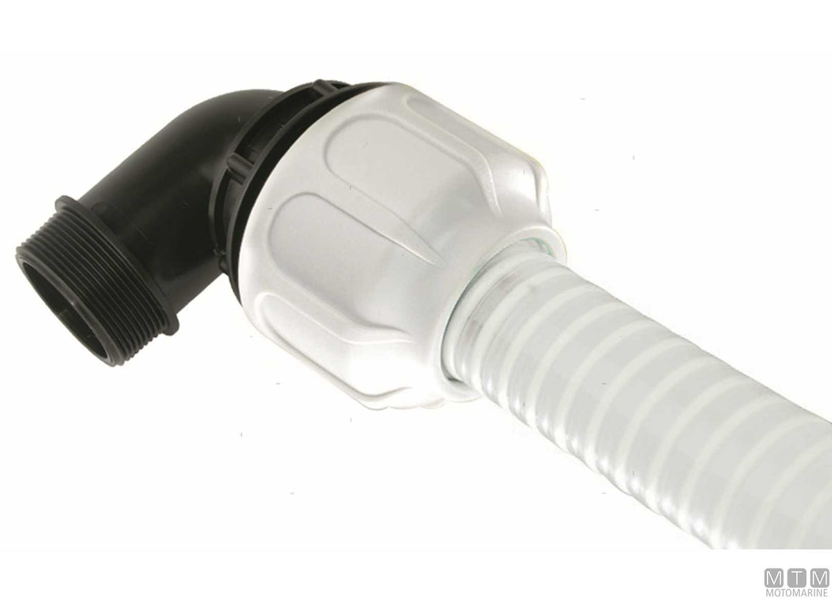 BD Fast 90° male fitting 1"1/2x38 reinforced polypropylene - original photo Motomarine Srl