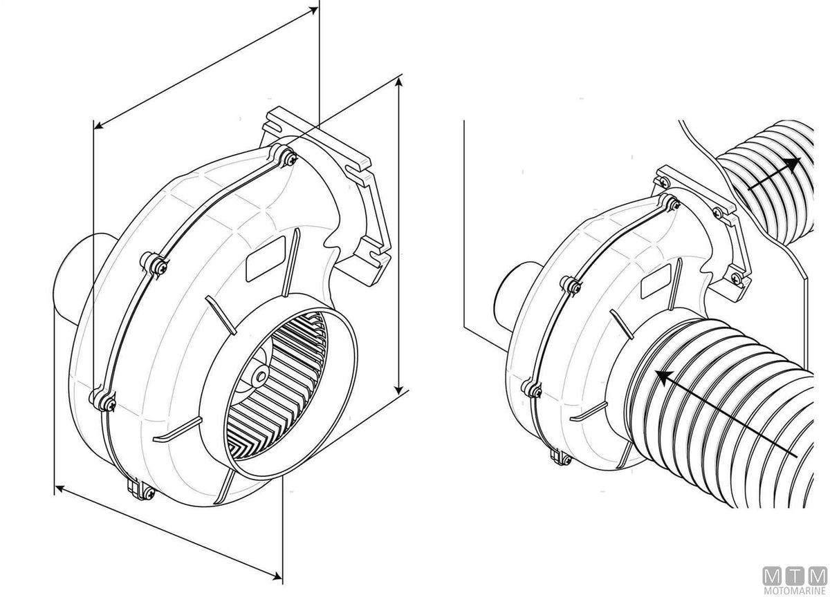 Ocean 280 flanged extractor fan 12V - original photo Motomarine Srl