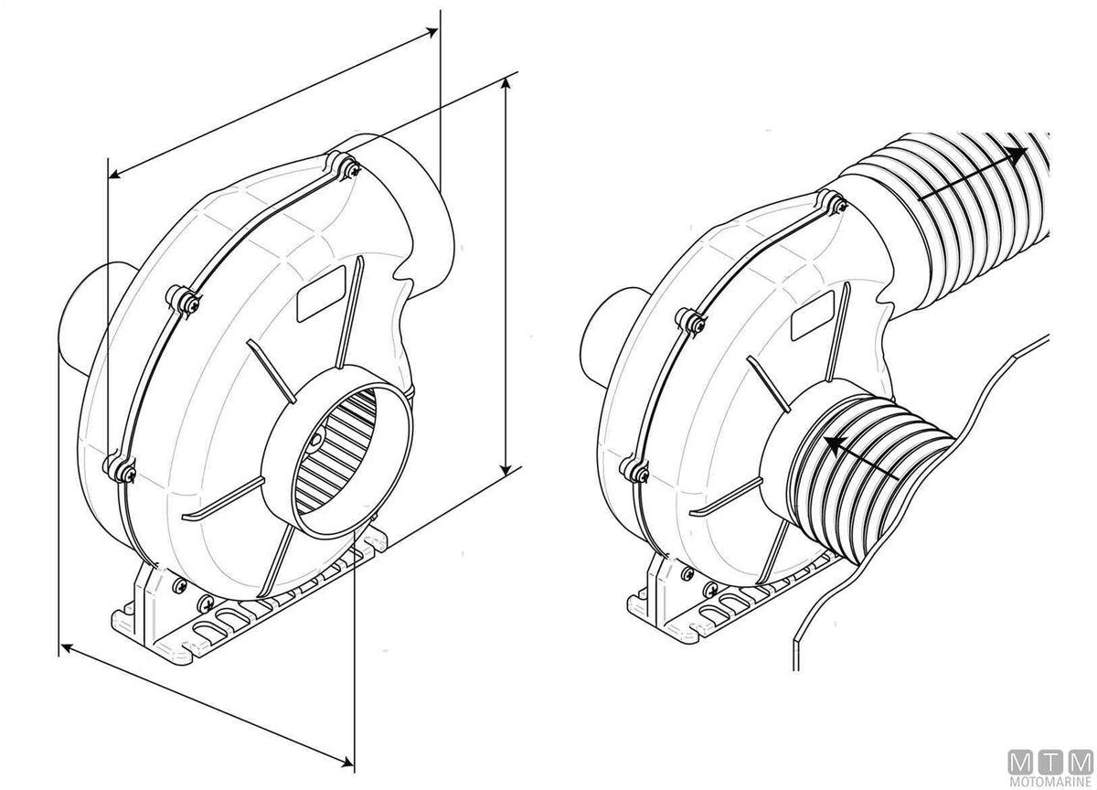 Bracket extractor fan Ocean 550 24V - original photo Motomarine Srl