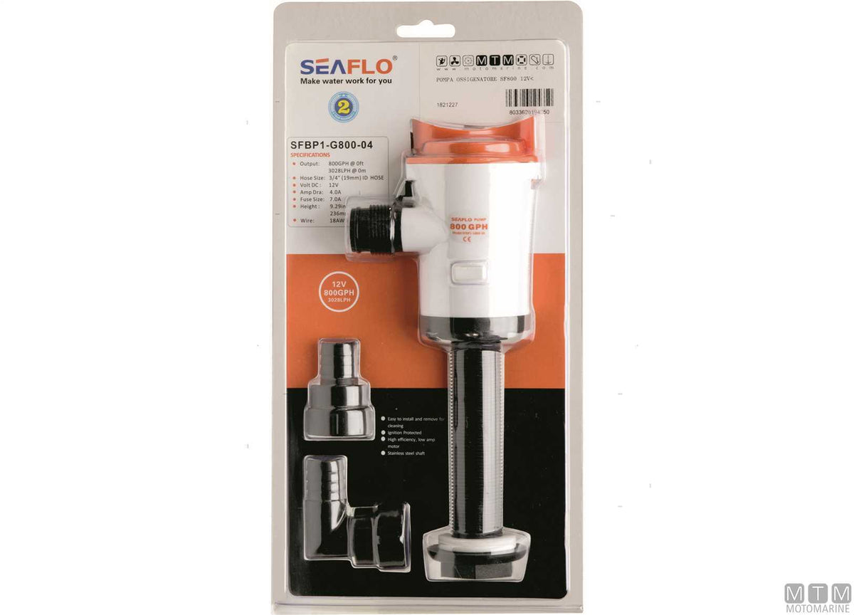 Seaflo straight aerator 800GPH 12V - original photo Motomarine Srl