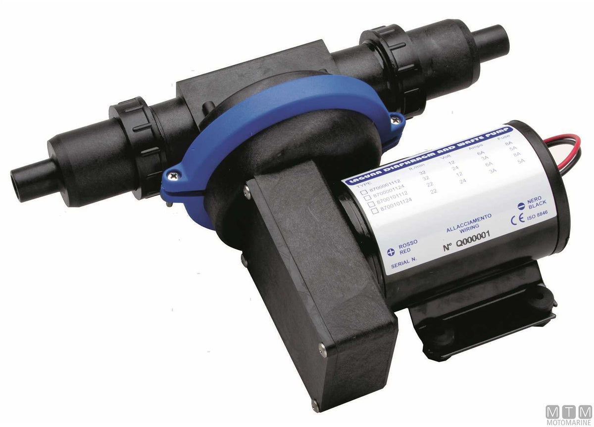 Ocean Grey Drain in-line water pump 22 L 24V - original photo Motomarine Srl