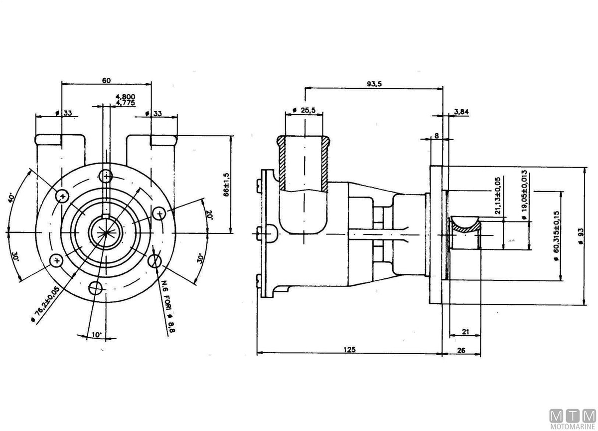 ST151 cooling pump - original photo Motomarine Srl