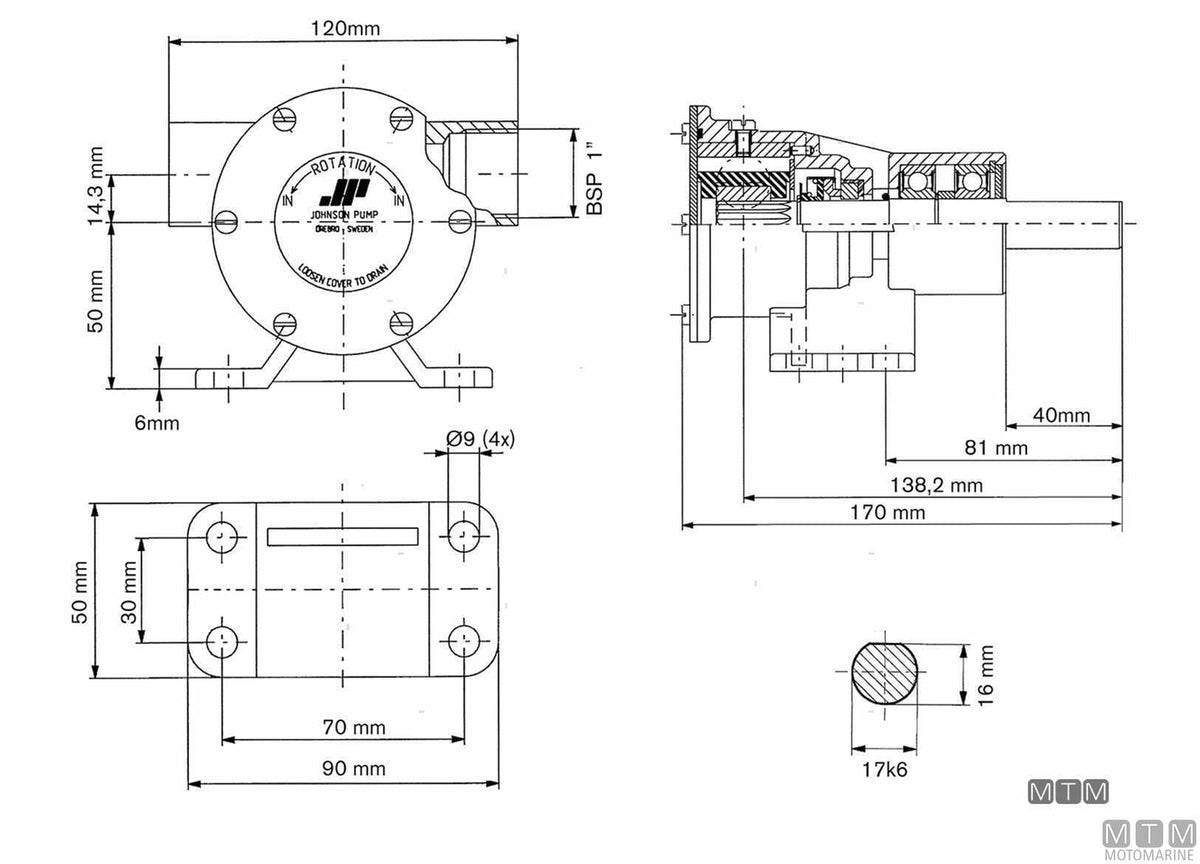Johnson F7B-8 cooling water pump - original photo Motomarine Srl
