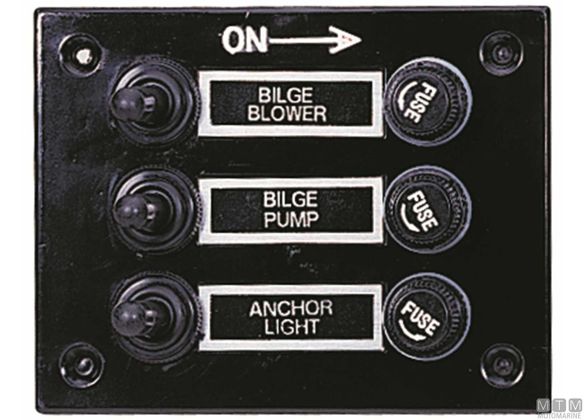 Panel with lever switches, 3 positions, 115x80 mm - original photo Motomarine Srl