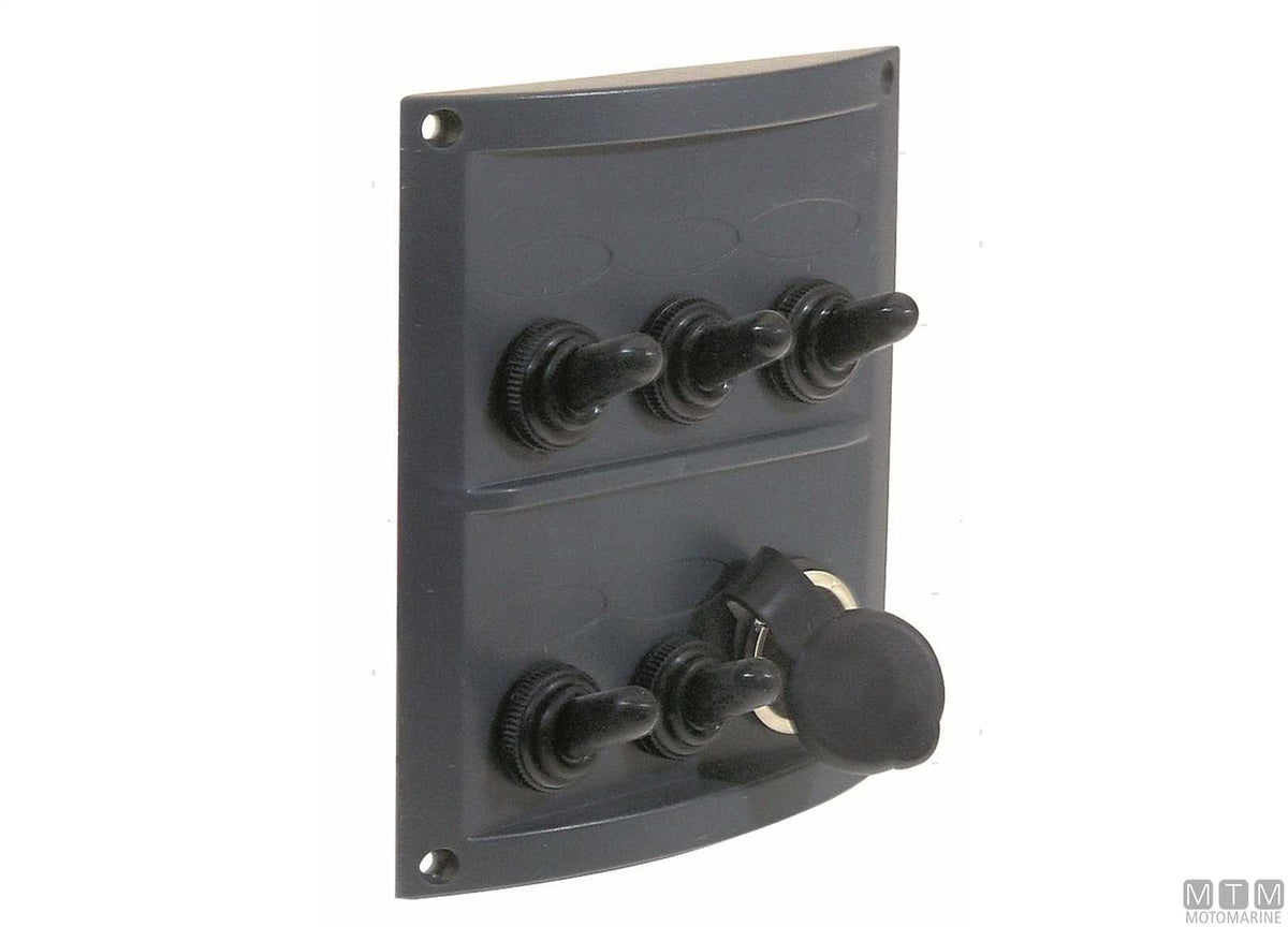 Panel with lever switches, 5+1 positions, 125x110 mm - original photo Motomarine Srl
