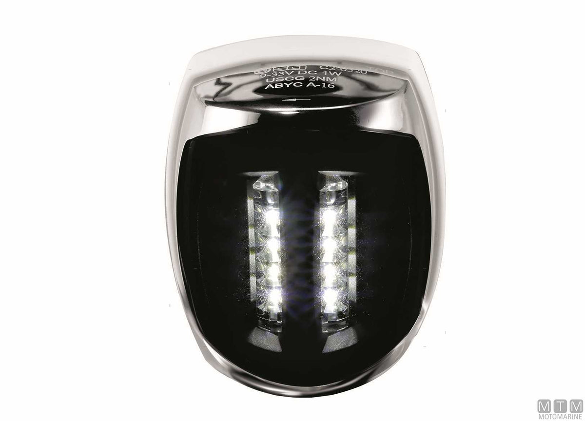 LED navigation sidelight, red, Sirius, stainless steel - original photo Motomarine Srl