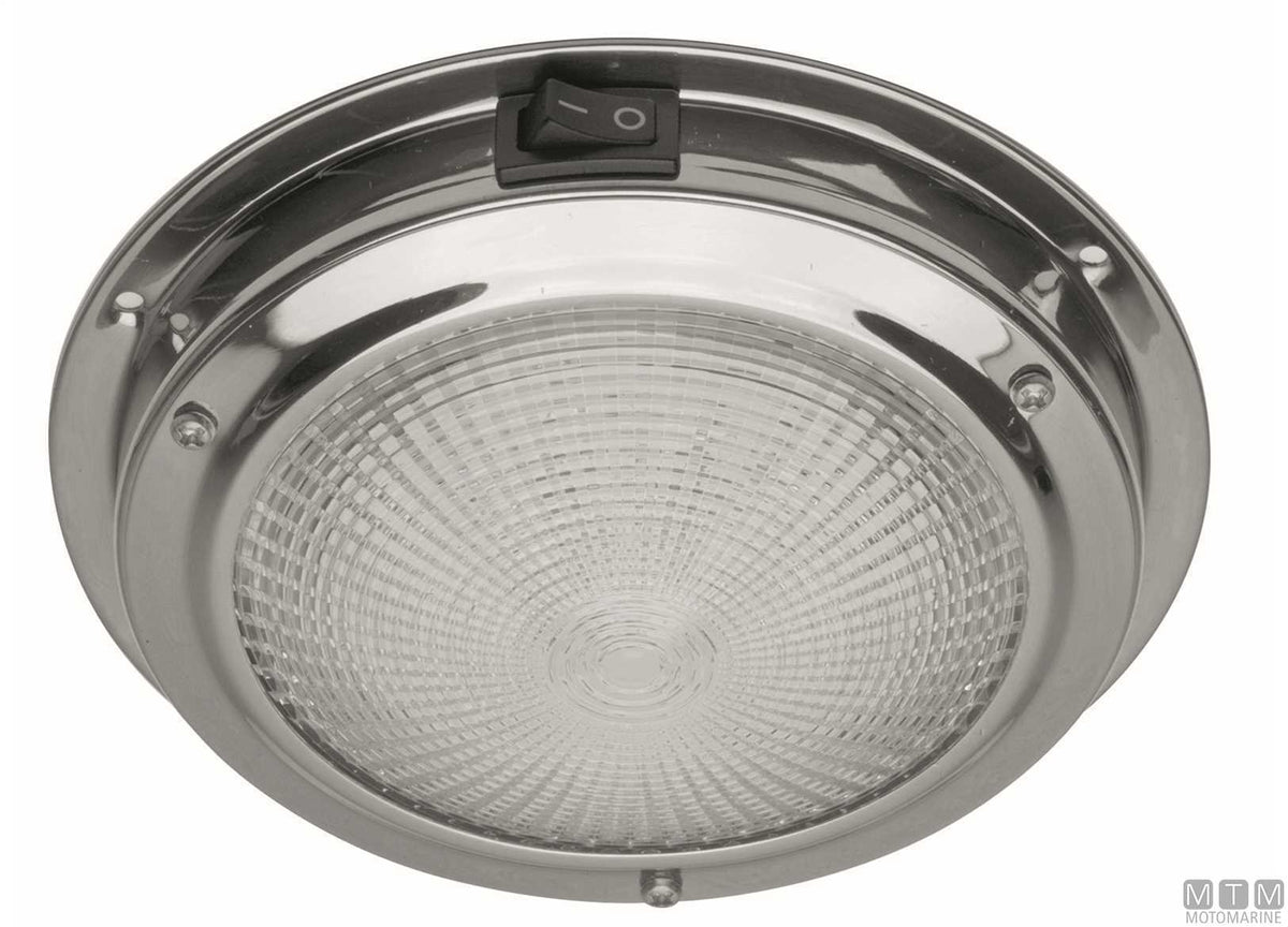 Classic LED ceiling light in stainless steel Ø137 mm - original photo Motomarine Srl