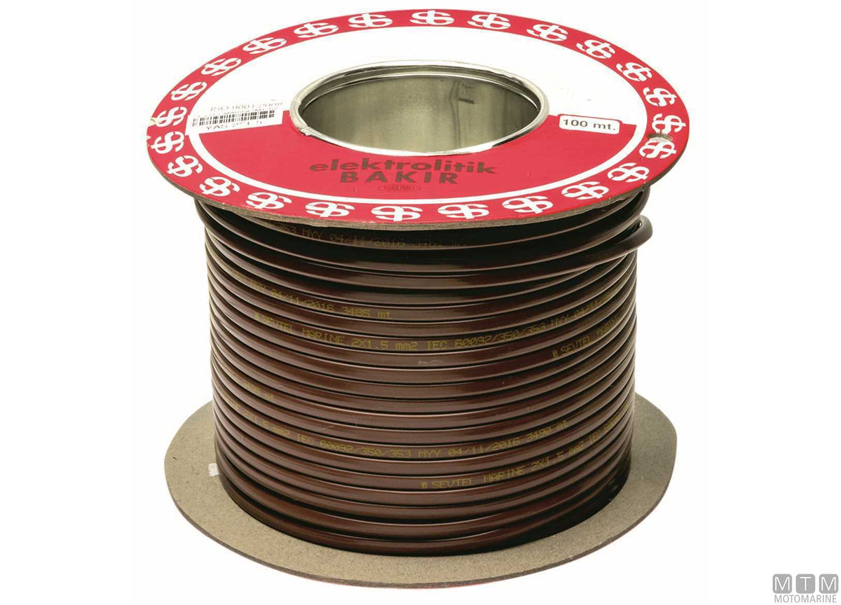 Flat electrical cable 2x2.5 mm, 50 m - original photo Motomarine Srl