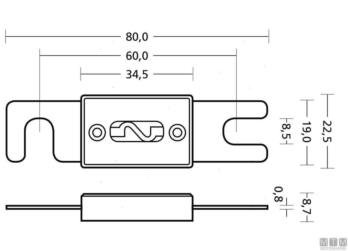ANL-C ceramic fuse 80 A - original photo Motomarine Srl