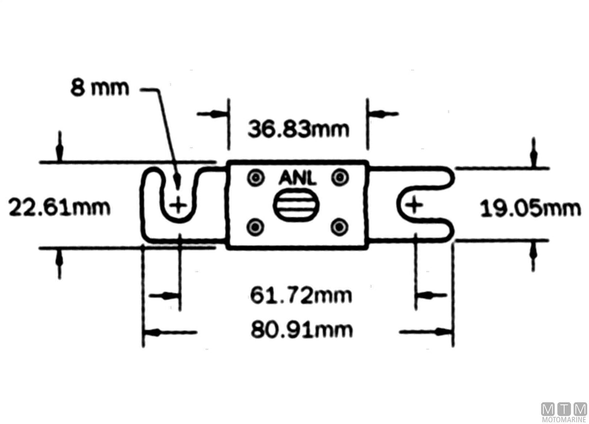 ANL blade fuse 400 A - original photo Motomarine Srl