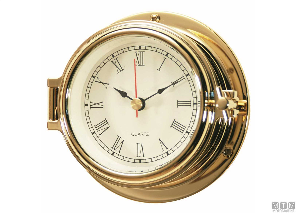 Classic barometer Ø120 mm, polished brass case - original photo Motomarine Srl