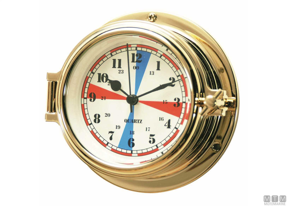 Classic thermo-hygrometer Ø120 mm, polished brass case - original photo Motomarine Srl