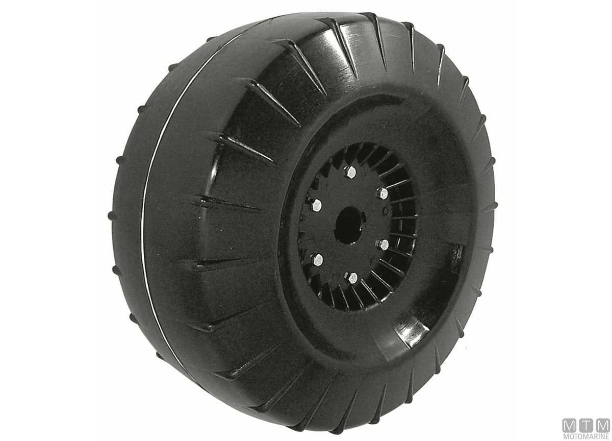 Sand wheel for trolleys, Ø390 mm, Ø25 mm bore - original photo Motomarine Srl