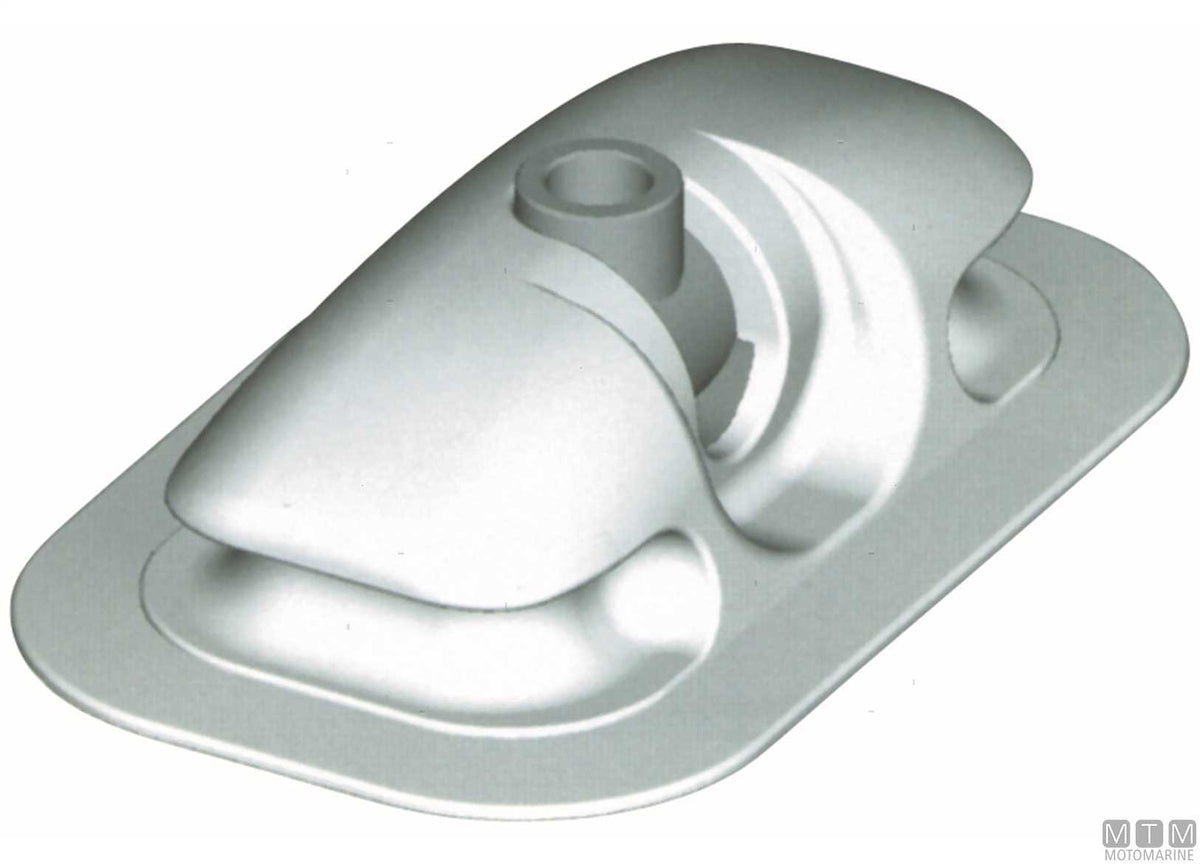 Rubber foldable oarlock pin plate, grey - original photo Motomarine Srl