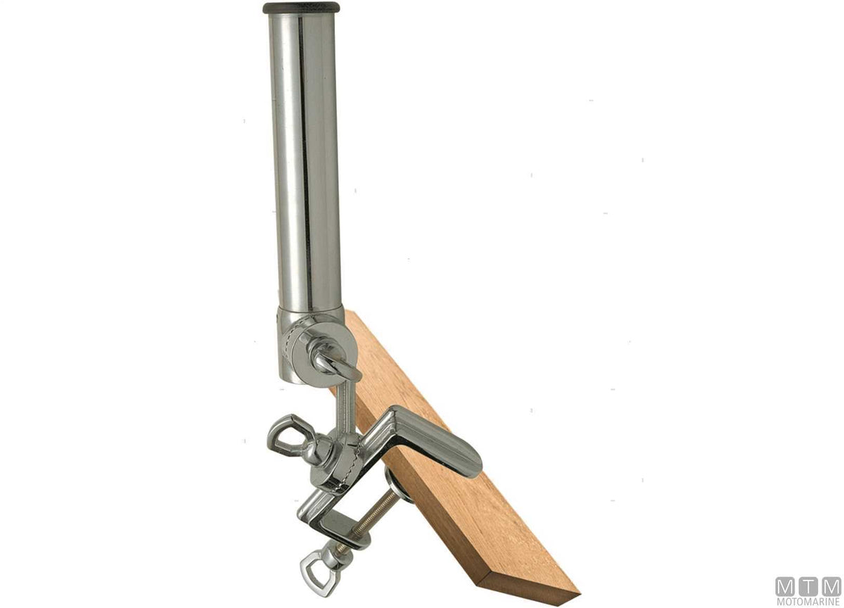 Rod holder with double swivel and clamp Ø40 mm, chrome-plated brass - original photo Motomarine Srl