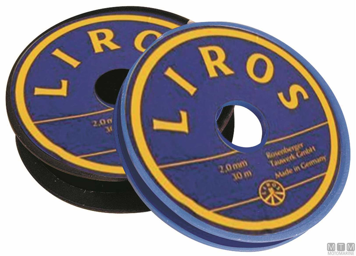 Liros blue waxed polyester splicing twine Ø1.5 mm 20 m - original photo Motomarine Srl