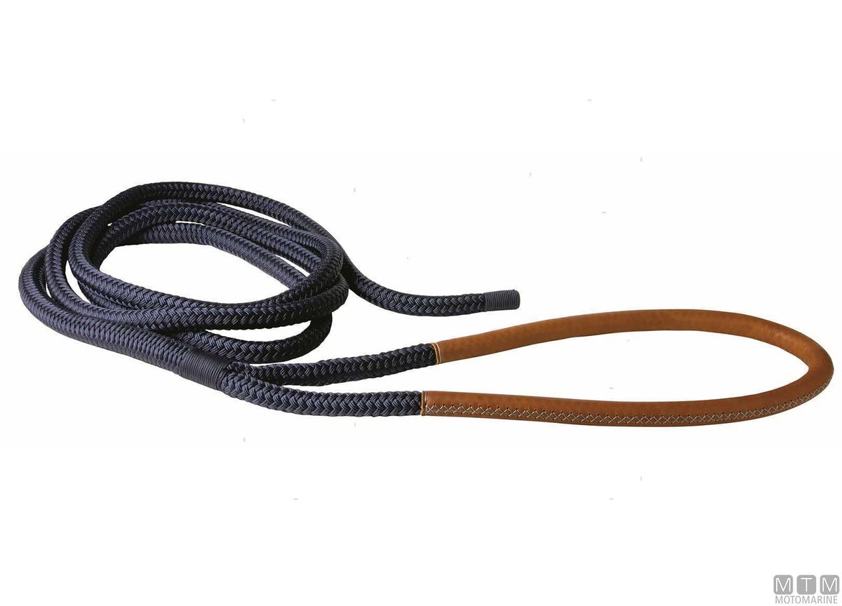 Blue braided mooring line with eye splice, 75 cm, Ø28 mm, 16 m - original photo Motomarine Srl