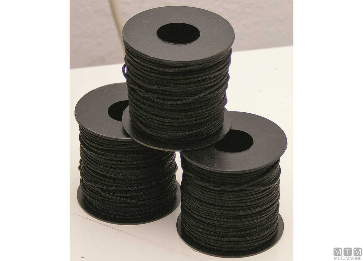 Black polyester braided line reel for spearguns Ø1.5 mm x 40 m - original photo Motomarine Srl