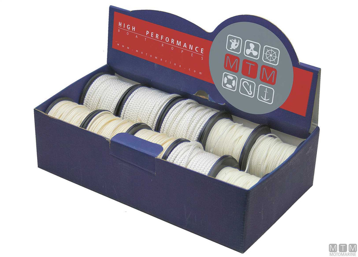 White polyester braided line reel Ø1 mm 40 m - original photo Motomarine Srl