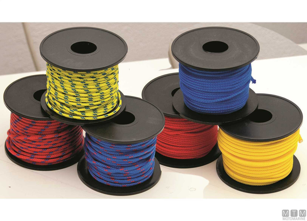 Yellow polypropylene braided line reel Ø3 mm 15 m - original photo Motomarine Srl