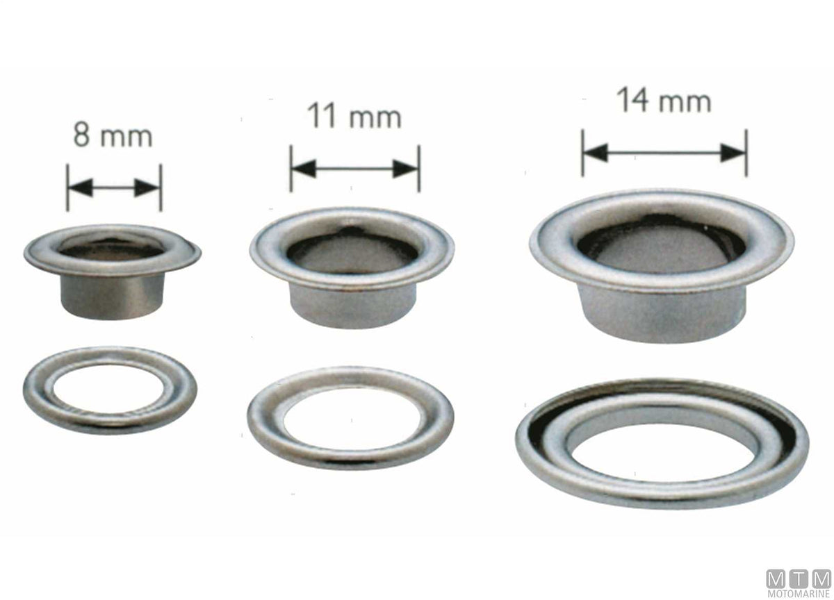 Eyelets Ø11 mm pack of 15 pcs in blister - original photo Motomarine Srl