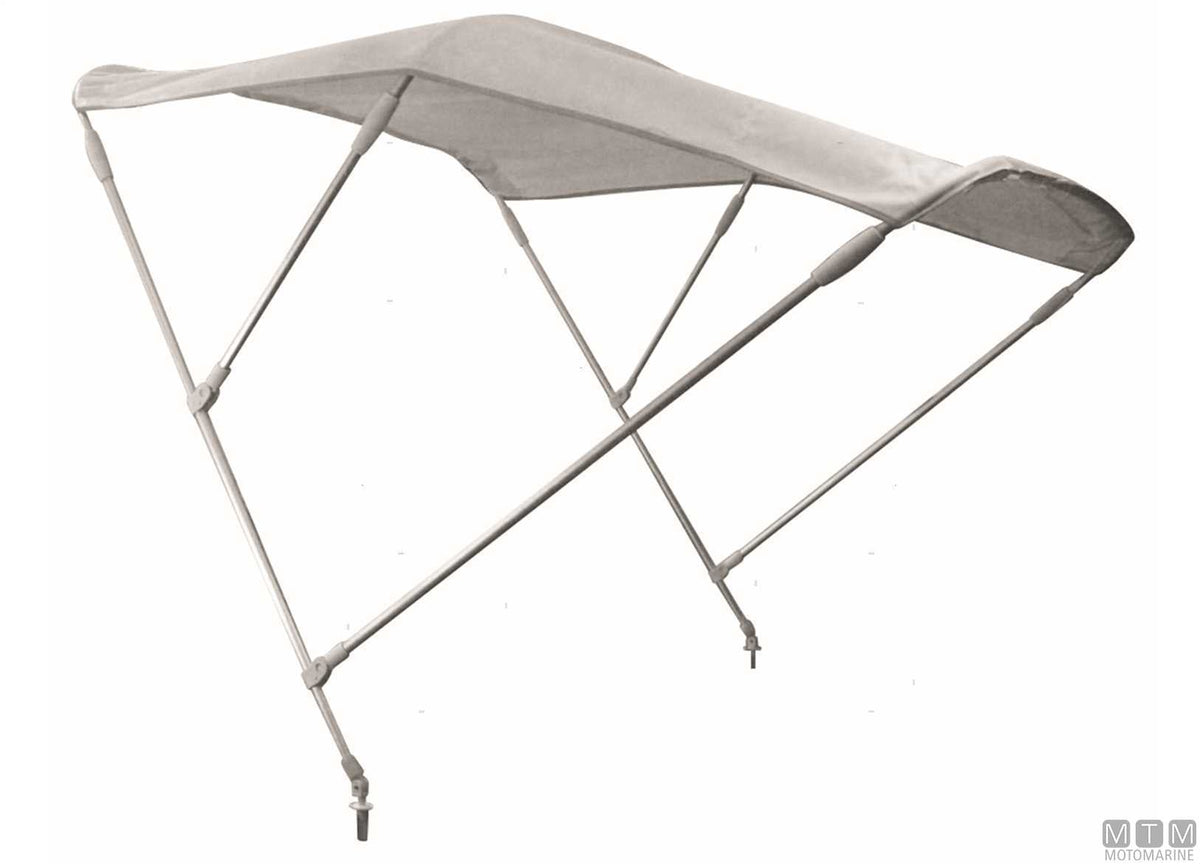 MTM white bimini top, 316 stainless 3 bows, W185 cm H140 cm - original photo Motomarine Srl