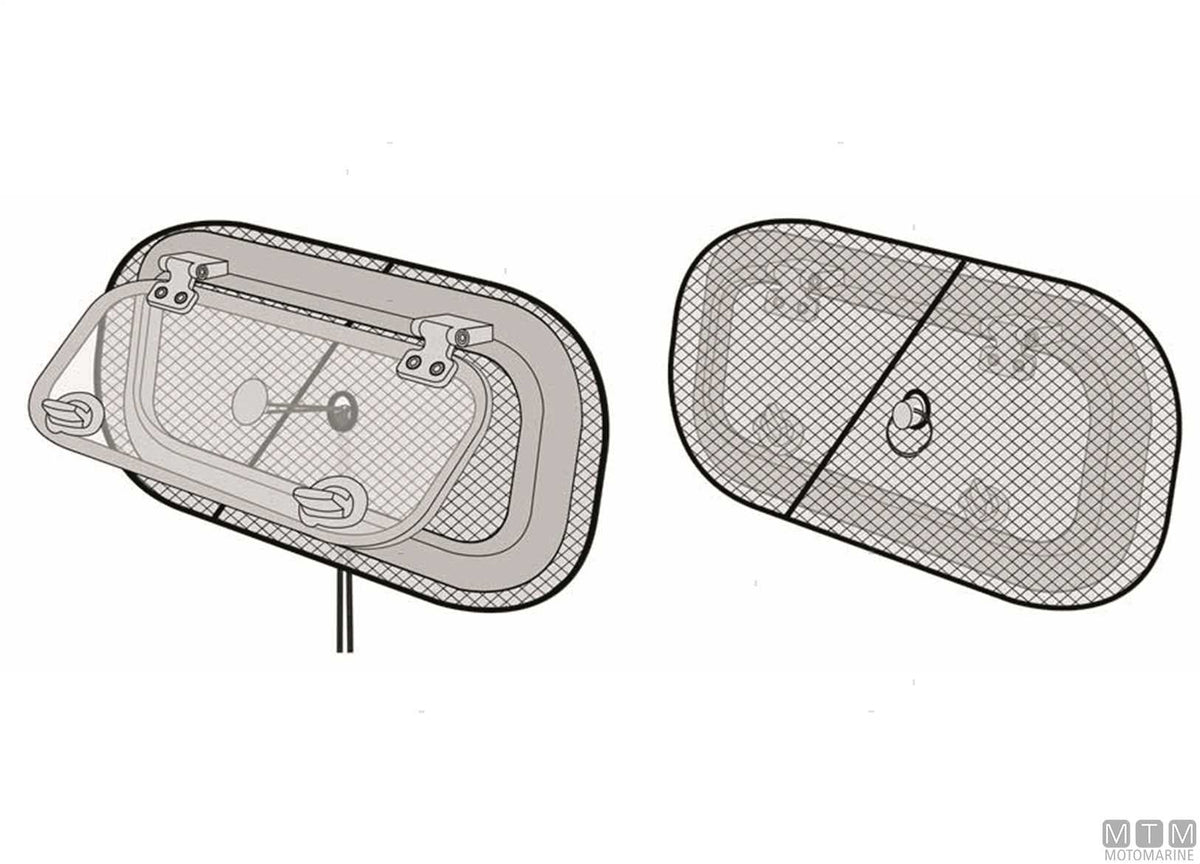 Water Line porthole blackout screen L - original photo Motomarine Srl