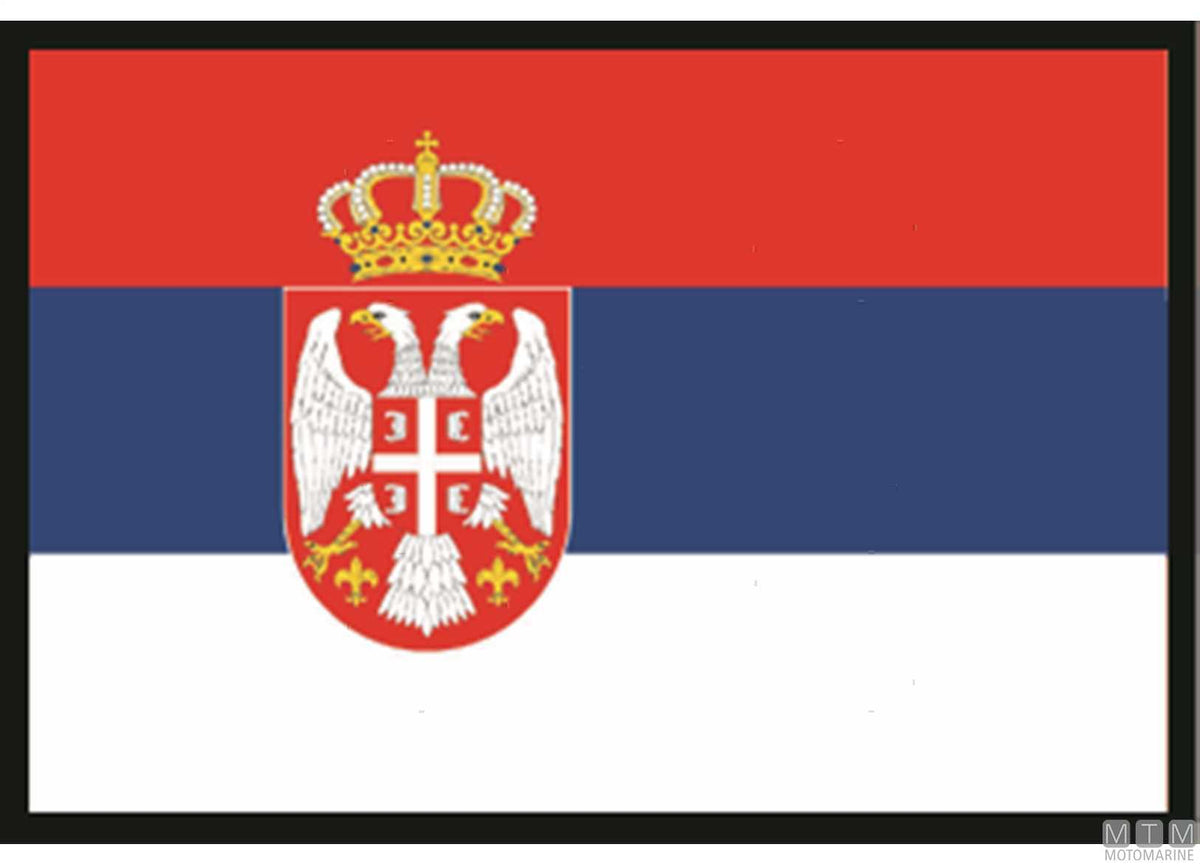 Serbia flag 20x30 cm - original photo Motomarine Srl