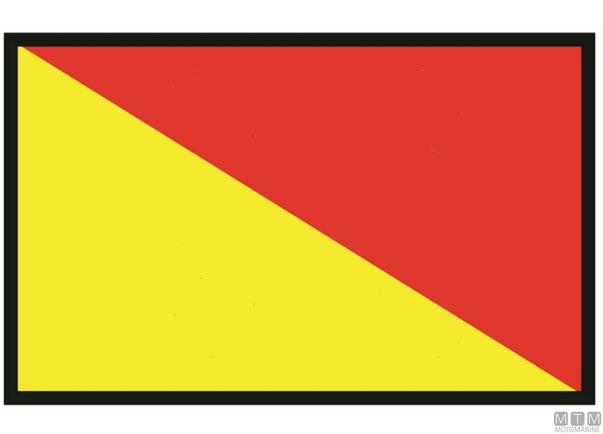 Signal flag O Oscar, 20 x 30 cm - original photo Motomarine Srl