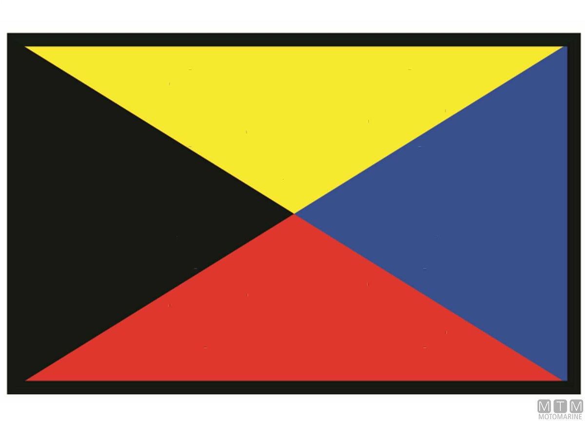 Signal flag Z Zulu 20x30 cm - original photo Motomarine Srl