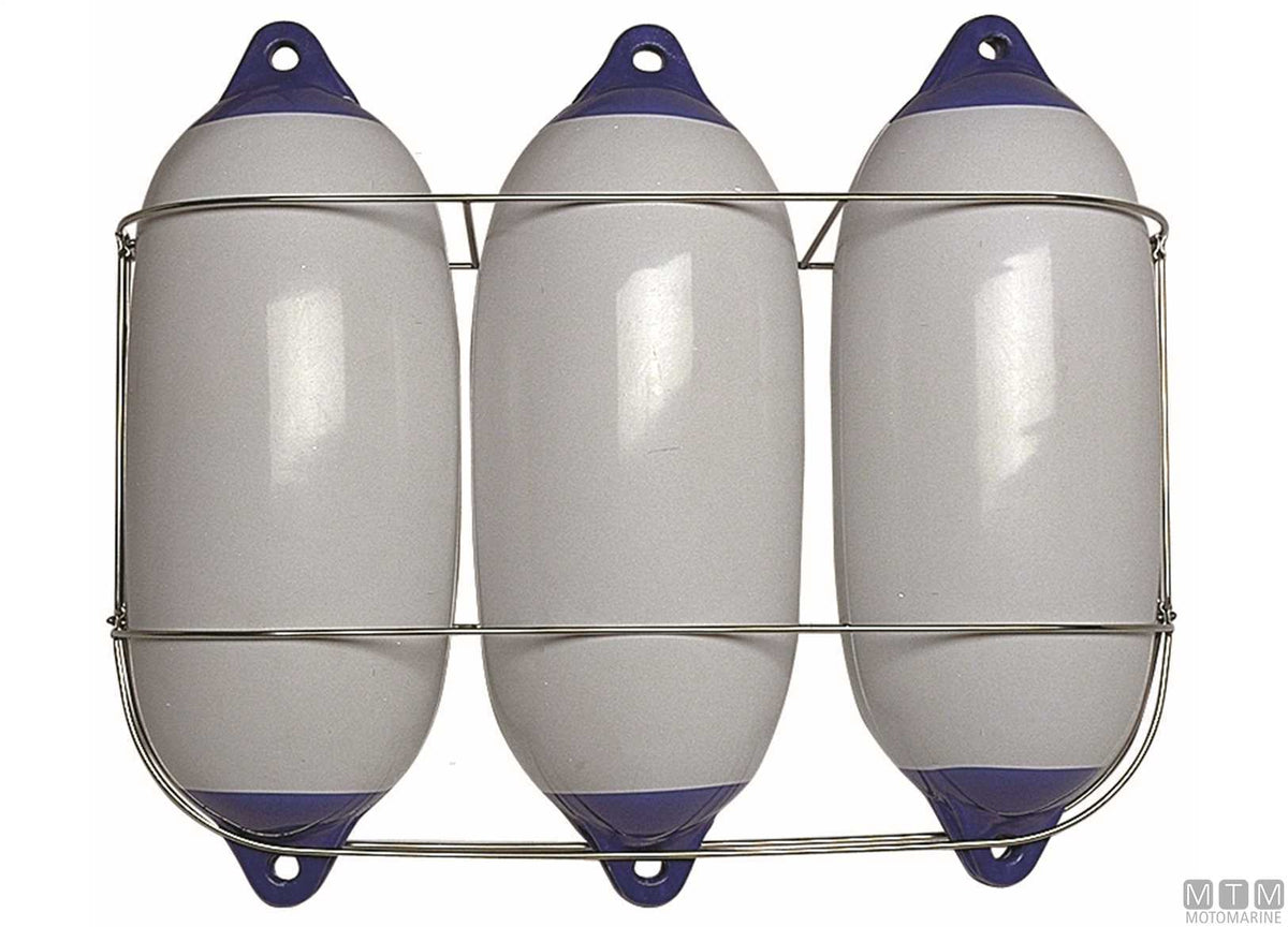 Classic triple fender holder Ø170 mm stainless steel 316 - original photo Motomarine Srl