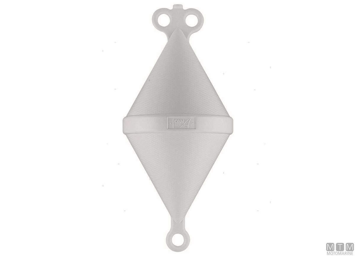 Biconical mooring buoy L white Ø32 cm H80 cm - original photo Motomarine Srl