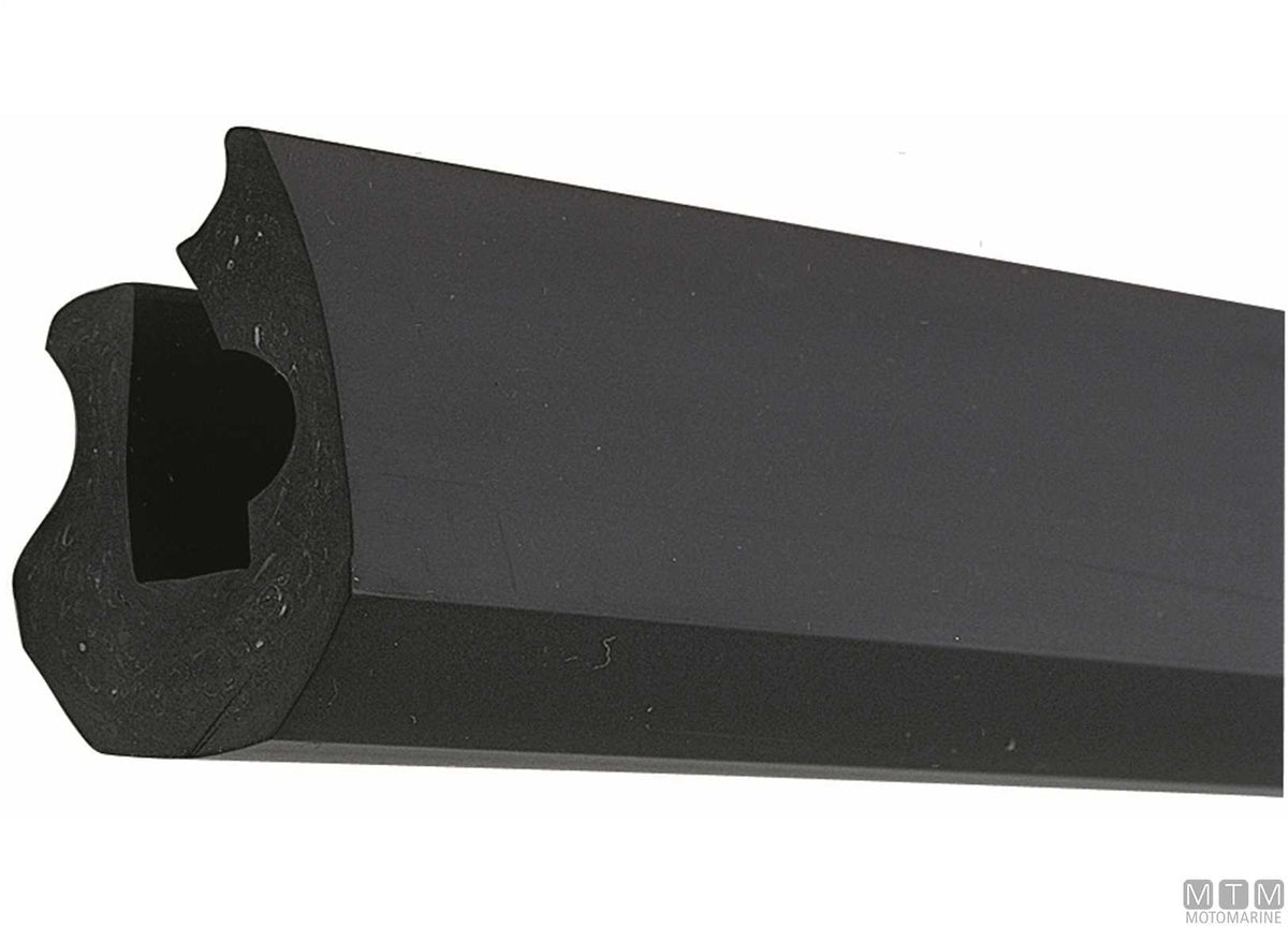 Eco2 type rub rail fender profile, black, H 25 mm, L 12 m - original photo Motomarine Srl