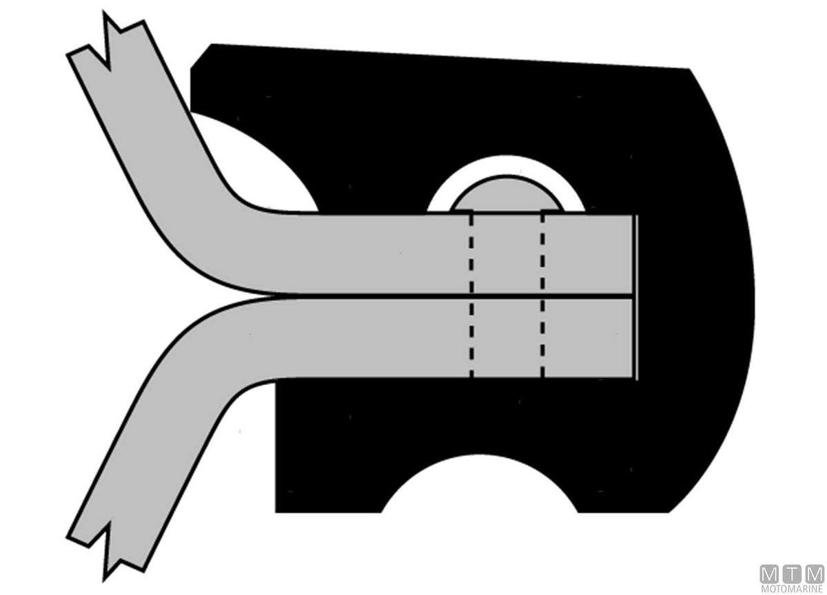 Eco2 type rub rail fender profile, white, H 25 mm, L 24 m - original photo Motomarine Srl